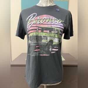 Women’s Ford Bronco T- Shirt Gray Green Short Sleeve Retro Graphic Tee 10/12 L